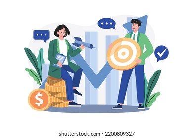 Strategic Planning Illustration concept. A flat illustration isolated on white background