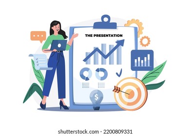 Concepto de Ilustración de Planificación Estratégica. Ilustración plana aislada en fondo blanco