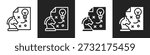 Strategic Planning Line And Solid Icon In White And Black Background