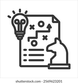 Strategic Planning Outline Icon Vector Illustration