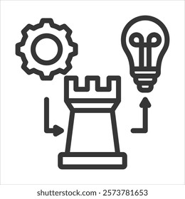 Strategic Planning Outline Icon Vector Illustration