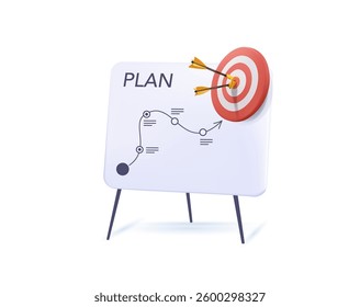 Strategic planning, plan to overcome difficulty or obstacle to reach goal or target, team brainstorm or competitor analysis, business success concept, business team planning for success tactic chart