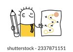 Strategic planning. Stick figure. Doodle style. Vector illustration.