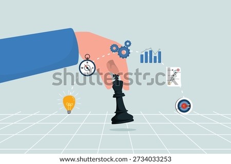 Strategic planning or tactics to win business competition, marketing analysis, decision making based on information concepts, entrepreneurs hold the reins as strategic chess kings.