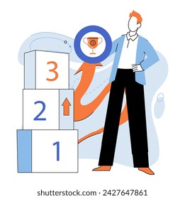 Strategic planning. Vector illustration. Generating innovative ideas is crucial for achieving strategic goals Setting ambitious targets challenges organizations to reach new heights The process