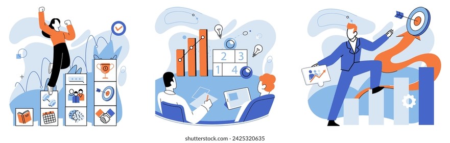 Strategic planning. Vector illustration. Skillful marketing tactics enable organizations to reach their target market effectively Effective management is crucial for success strategic planning