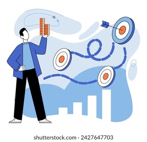 Strategic planning. Vector illustration. The success strategic plan depends on effective management Creativity and innovation drive development successful strategies A well-established company