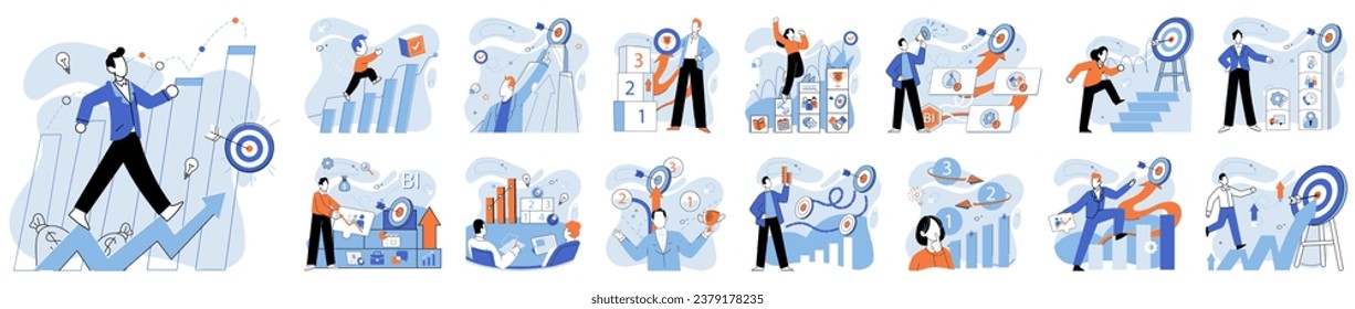 Strategic planning. Vector illustration. A well-defined plan helps organizations reach their targets Skillful tactics are necessary for successful marketing campaigns The strategic planning metaphor