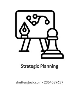 Strategic Planning vector  outline Icon Design illustration. Graphic Design Symbol on White background EPS 10 File
