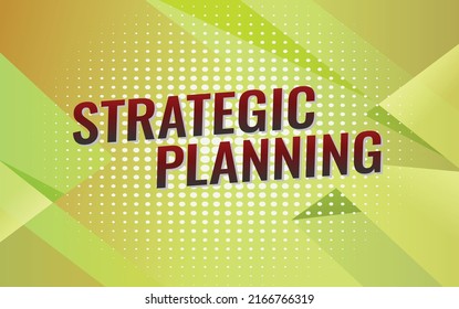 Strategic planning word concept vector illustration with lines modern futuristic 3d style for landing page template ui web mobile app poster banner flyer background gift card coupon label wallpaper