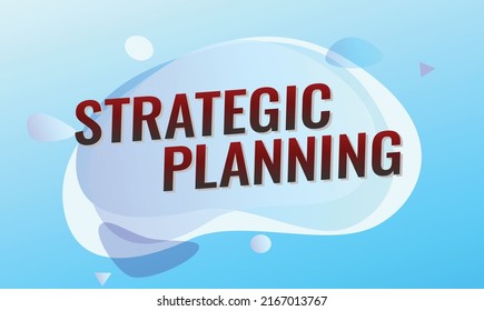 Strategic planning word concept vector illustration with lines modern futuristic 3d style for landing page template ui web mobile app poster banner flyer background gift card coupon label wallpaper