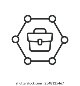 Gerenciamento de Portfólio Estratégico, ícone em design de linha. Portfólio, gestão, estratégia, planejamento, metas no vetor de fundo branco. Ícone de traçado editável do Strategic Portfolio Management