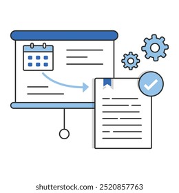 Diseño de Icono de Planificación Estratégica de Proyectos. Representando Planificación Estratégica.Gestión De Proyectos.Creación De Hoja De Ruta.Gestión De Línea De Tiempo. Icono de EPS.