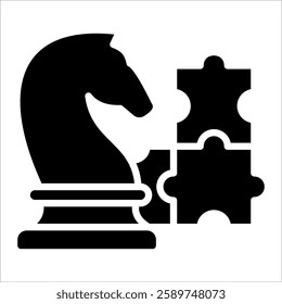 Strategic Puzzle Icon Element For Design
