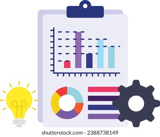 Strategisches Berichtskonzept, Entscheidungstransformationen mit dem Symbol der Vector Icon Design Geschäftsstrategie, Marketingplan Verwaltung Betriebsmanagement Stockillustration