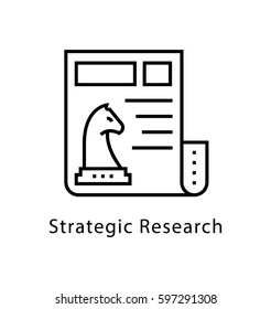 Strategic Research Vector Line Icon 