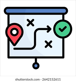 Strategic Roadmap Icon Element For Design