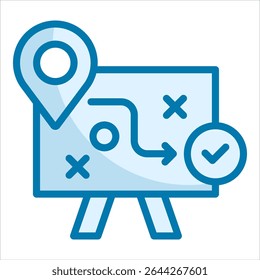 Strategic Roadmap Icon Element For Design
