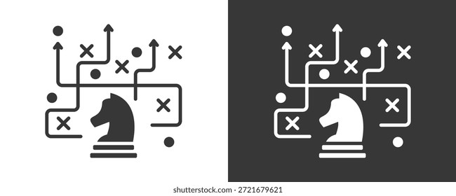 Conjunto De Iconos De Hoja De Ruta Estratégica Colección De Vector Aislada En Blanco Y Negro