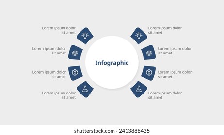 Strategic Success Blueprint: Dive into Startup Project Development with a Sleek Ring-Pie Infographic, Unveiling the Eight Key Phases. Modern Flat Vector Illustration for Dynamic Data Visualization!