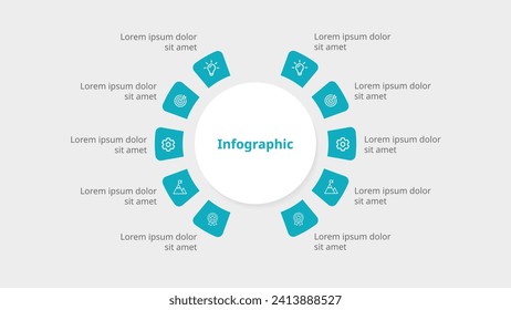 Strategisches Erfolgskonzept: Tauchen Sie mit einer Sleek Ring-Pie Infografik in die Entwicklung von Startup-Projekten ein und entdecken Sie die zehn wichtigsten Phasen. Moderne Flach-Vektorgrafik für dynamische Datenvisualisierung!