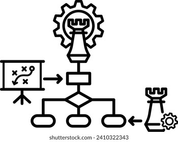 strategic and systematic approach icon total quality management vector TQM illustration