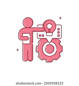 Strategic Task Driven Vector Symbol Icon Design with Editable Stroke, task driven, project graphic, goal management, 