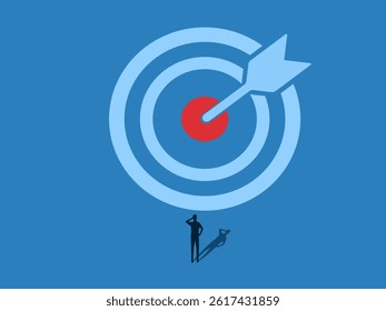 Strategic Thinking, Businessman standing thinking about a goal
