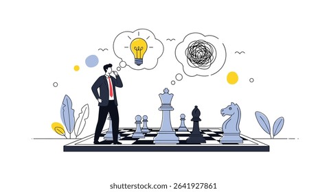 Strategic Thinking Chessboard Reflecting Problem Solving Brainstorming And Idea Generation