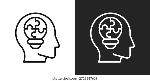 Icono De Pensamiento Estratégico En Estilo De Línea En Blanco Y Negro