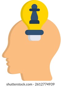 Strategic Thinking Icon Flat Vector Illustration