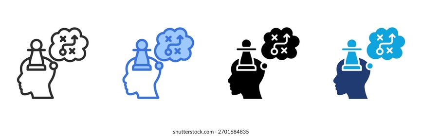 Strategic Thinking icon Multi Style Vector Illustration
