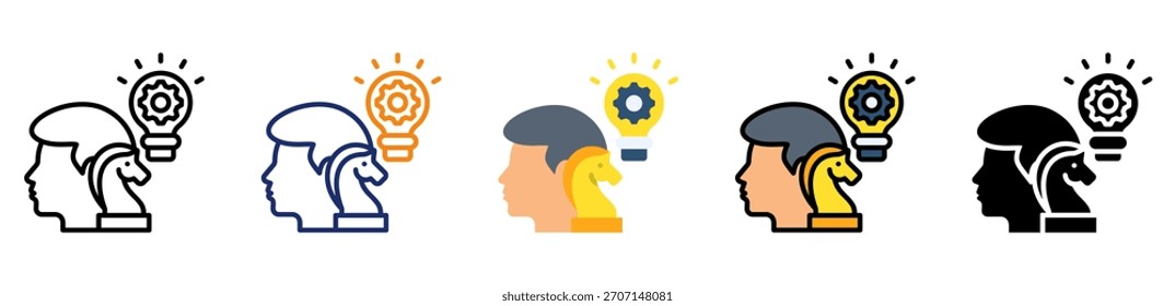 Icono de pensamiento estratégico Ilustración vectorial de estilo múltiple
