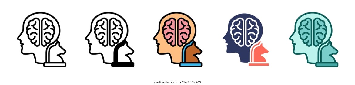 Strategic Thinking Icon Multiple Vector Illustration