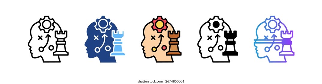 Strategic Thinking Icon Multiple Vector Illustration