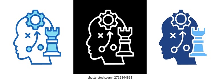 Icono de pensamiento estratégico Ilustración vectorial triplestyle