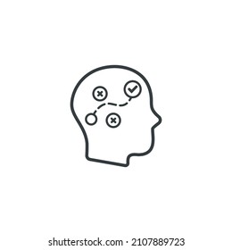 Strategic thinking icon, vector strategic thinking icon, vector illustration