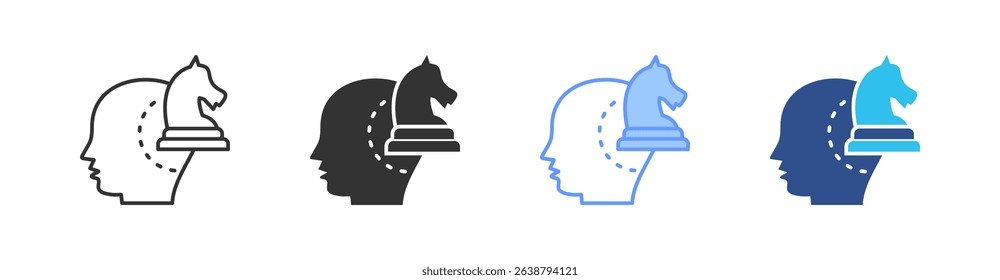 Strategic Thinking Multi Style Icon Set Vector