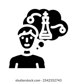 strategic thinking success life glyph icon vector. strategic thinking success life sign. isolated symbol illustration