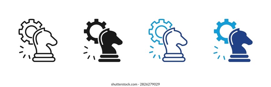 Strategic Thinking Web icon with multiple style collection