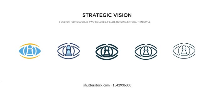 Strategic Vision Icon In Different Style Vector Illustration. Two Colored And Black Strategic Vision Vector Icons Designed In Filled, Outline, Line And Stroke Style Can Be Used For Web, Mobile, Ui