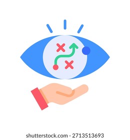 Ilustración vectorial plana del icono de la visión estratégica