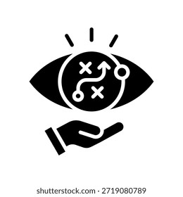 Ilustración vectorial de glifos de iconos de visión estratégica