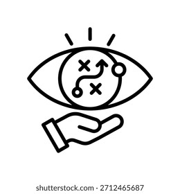 Ilustración vectorial de la línea de iconos de visión estratégica