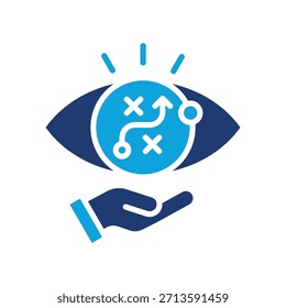 Icono de visión estratégica Ilustración vectorial mixta