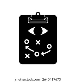 Strategic vision icon with planning clipboard and eye