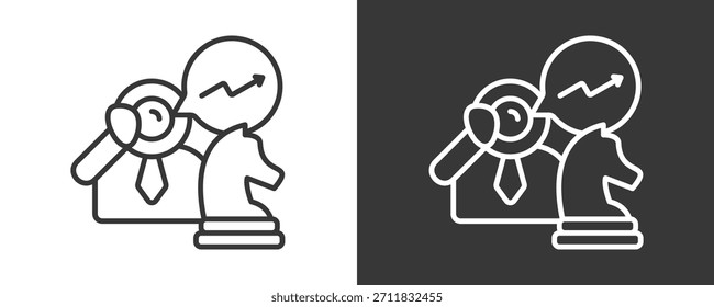 Conjunto De Iconos De Visión Estratégica Colección De Vector Aislada En Blanco Y Negro