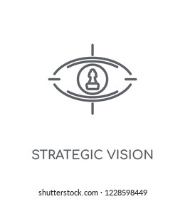 strategic Vision linear icon. Modern outline strategic Vision logo concept on white background from Startup Strategy and Success collection. Suitable for use on web apps, mobile apps and print media.