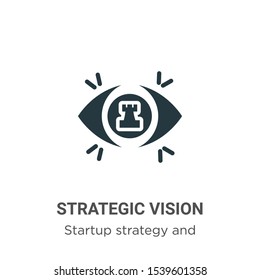 Strategic vision vector icon on white background. Flat vector strategic vision icon symbol sign from modern startup strategy and success collection for mobile concept and web apps design.
