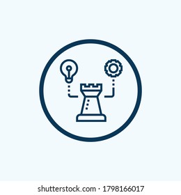 Strategische Planungs-Glyph-Vektorgrafik auf weißem Hintergrund. Flaches Vektorsymbol für strategische Planung, Symbol aus der modernen Startup-Strategie und Erfolgskollektion für mobiles Konzept und Web-Apps-Design.